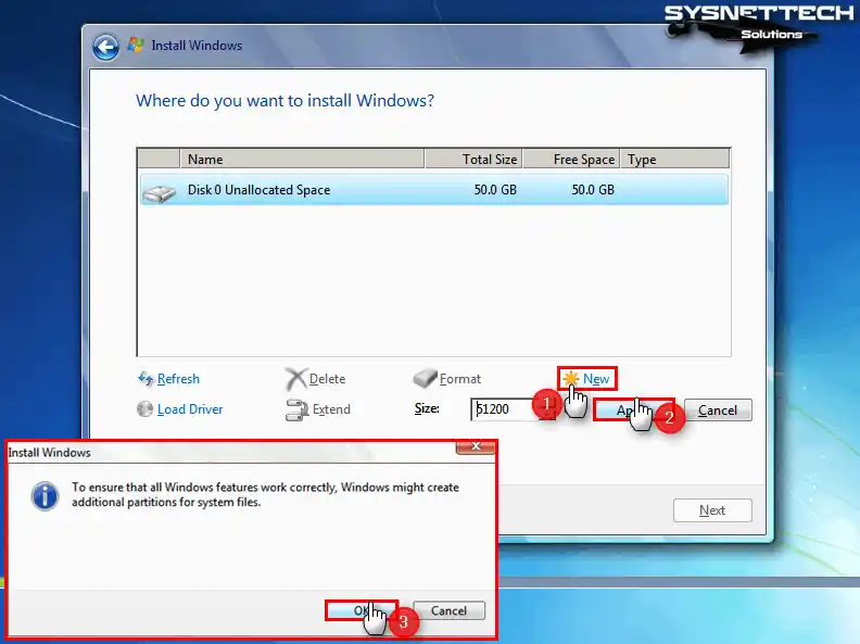 Windows 7 Virtual Machine Disk Configuration