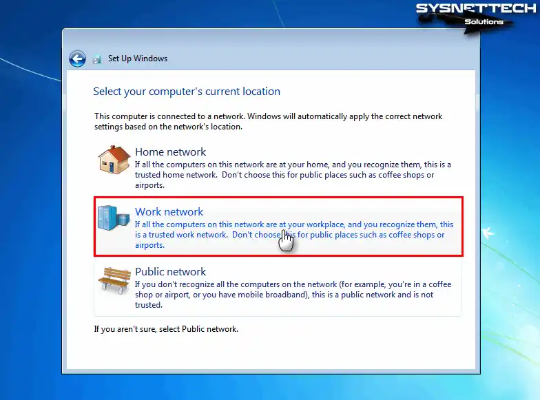 Choosing Network Type