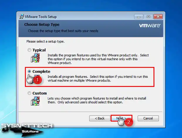 Selecting Complete as the Installation Type