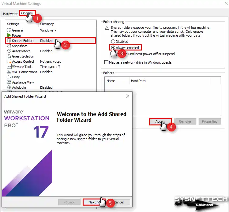 Enabling Shared Folder