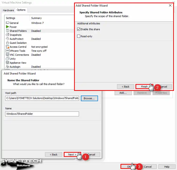 Choosing Host Path for Shared Folder