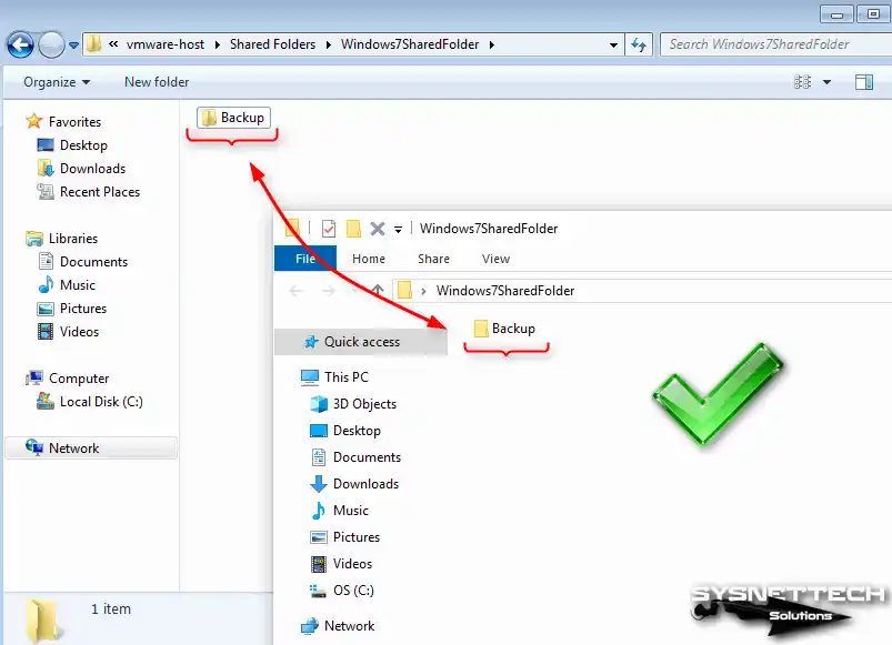 Checking Shared Folder on the Host and VM