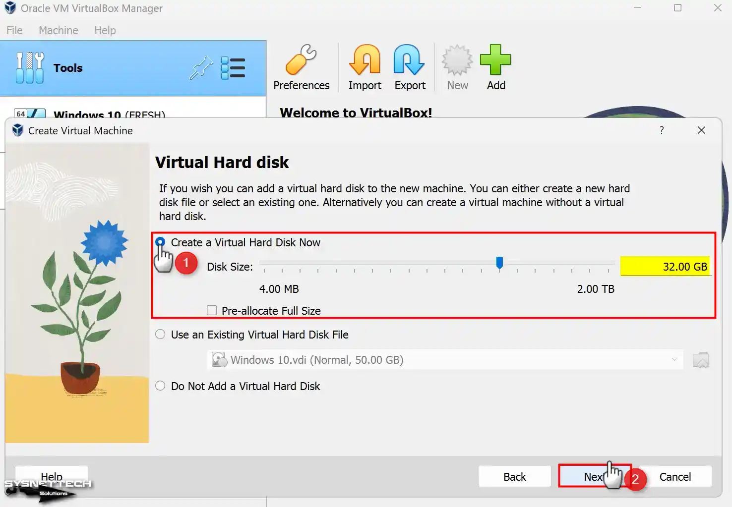 Creating a New Virtual Disk