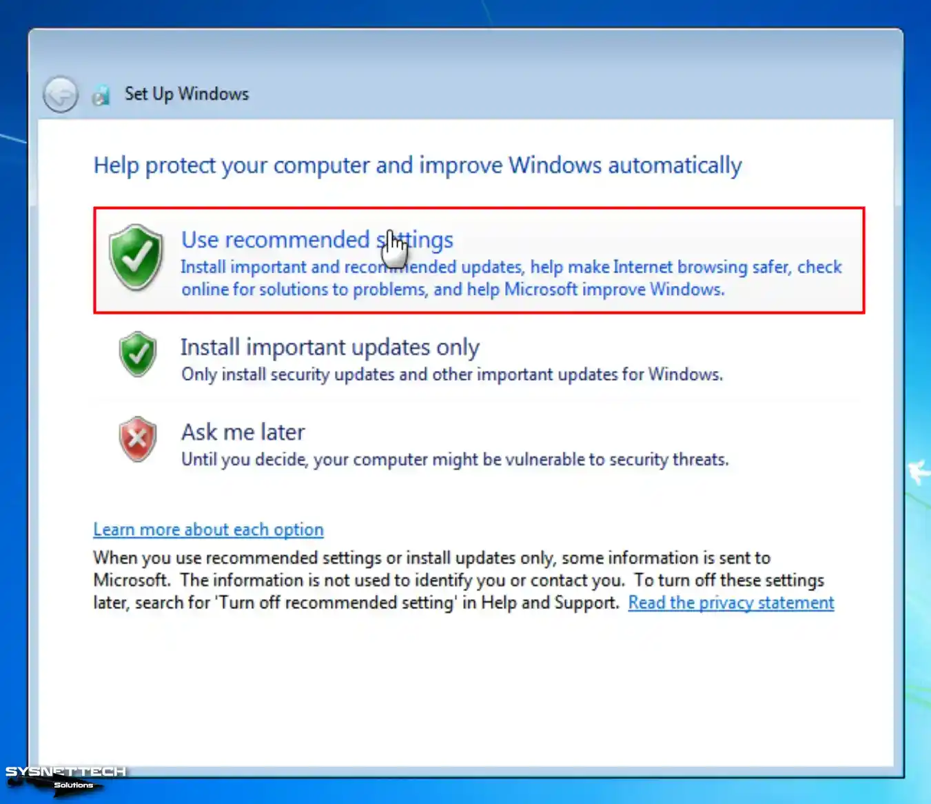 Recommended Windows Security Settings