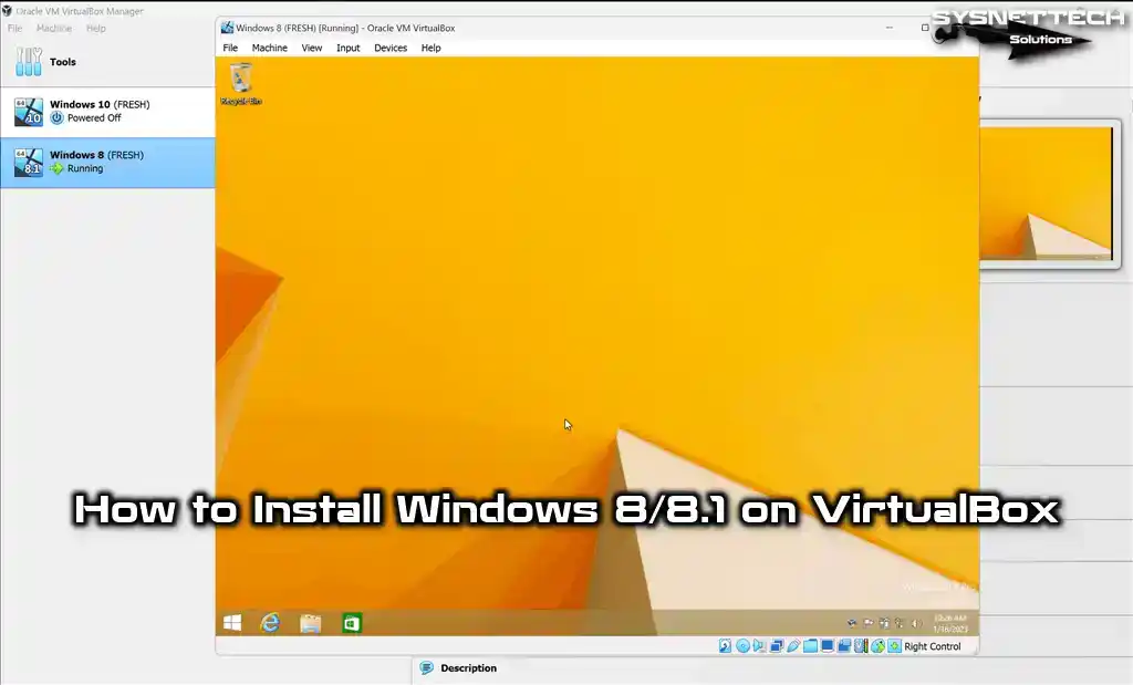 Installing Windows 8 in VirtualBox