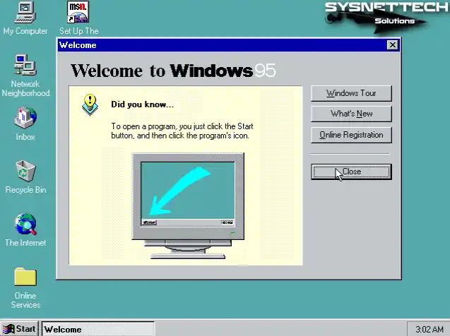 Windows 95 Masaüstü Ekranı