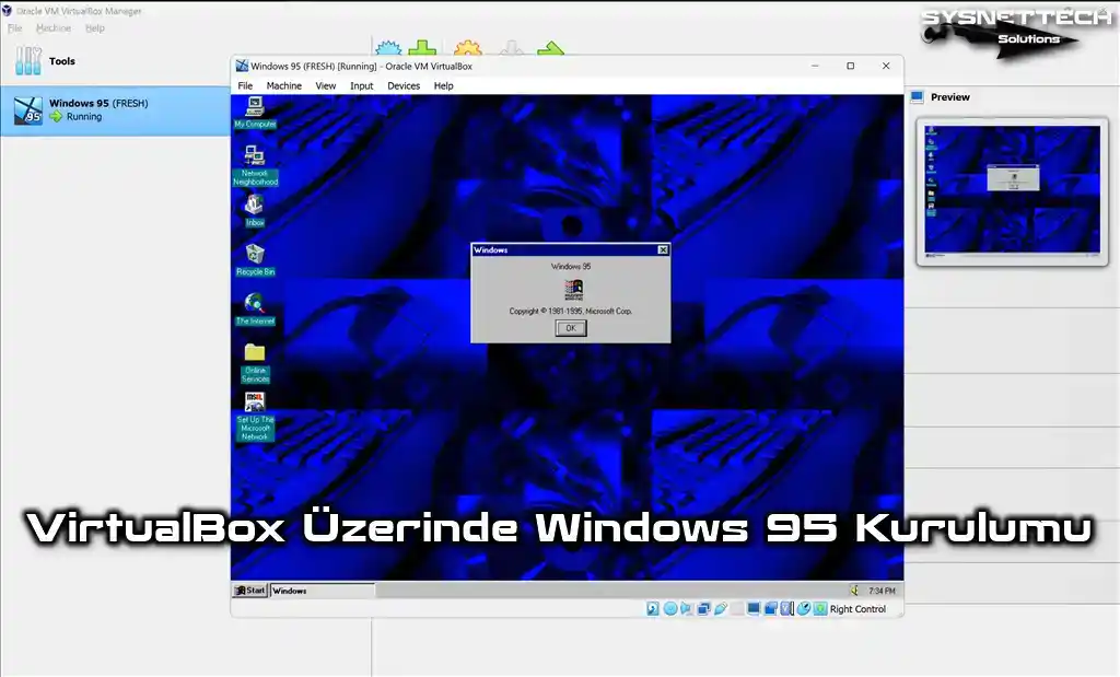 Oracle VM VirtualBox Üzerinde Windows 95 Kurulumu