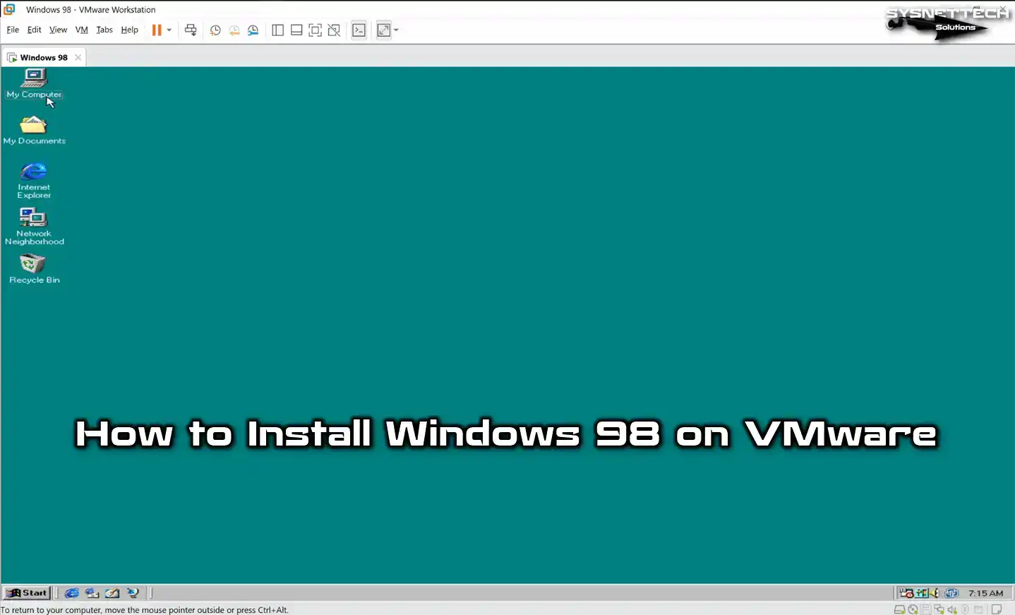 how to download windows 98 on vmware workstation 15