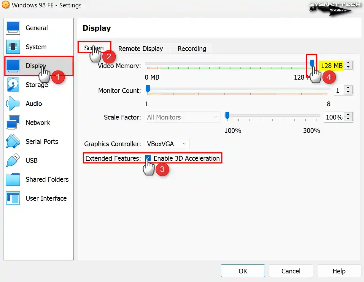 Enabling 3D Graphics Acceleration and Increasing Video Memory