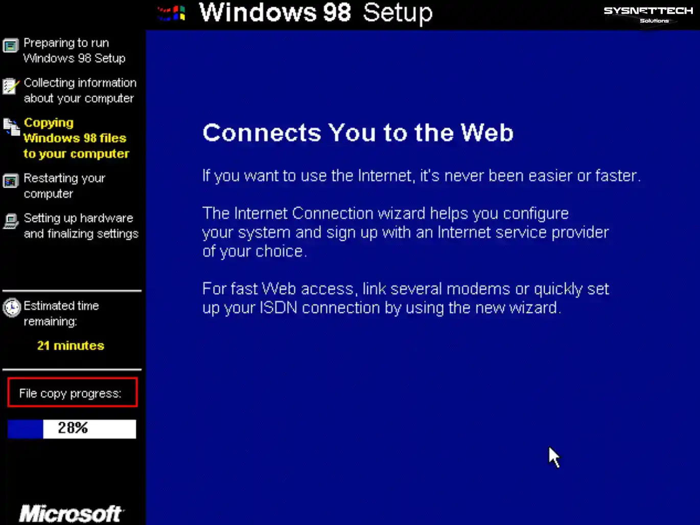 Windows 98 Kurulum Ekranı