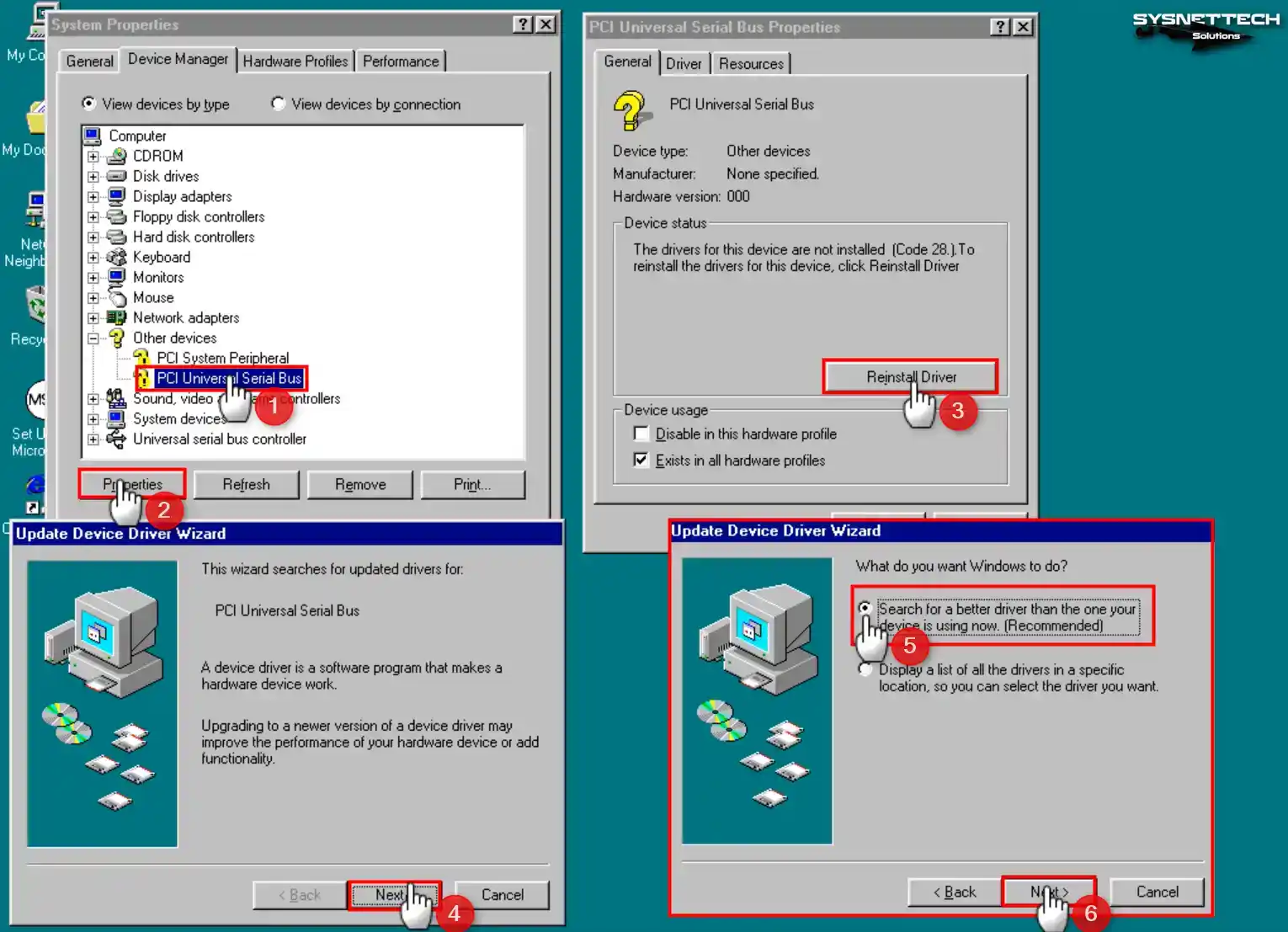 Updating the PCI Universal Serial Bus Driver