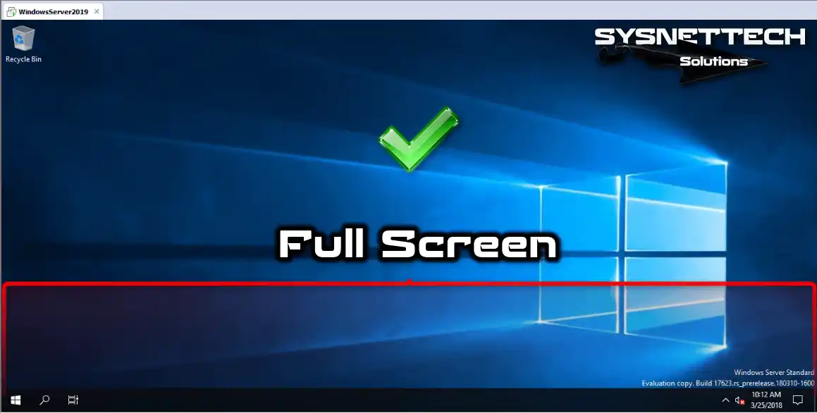 Windows Server 2019 Full Screen