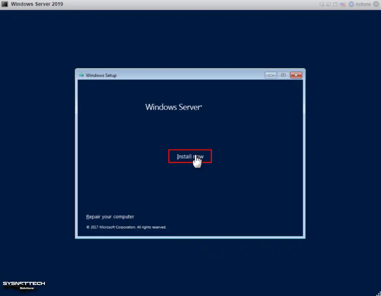 Windows Server Setup Wizard