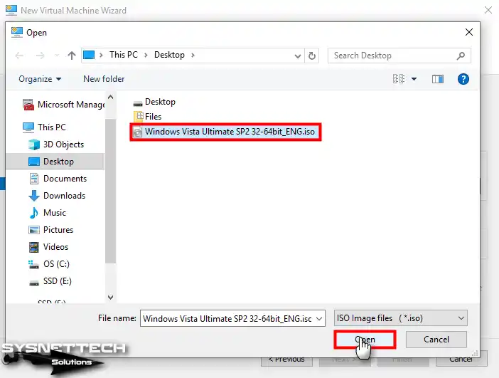 Windows Vista ISO Dosyasını Seçme