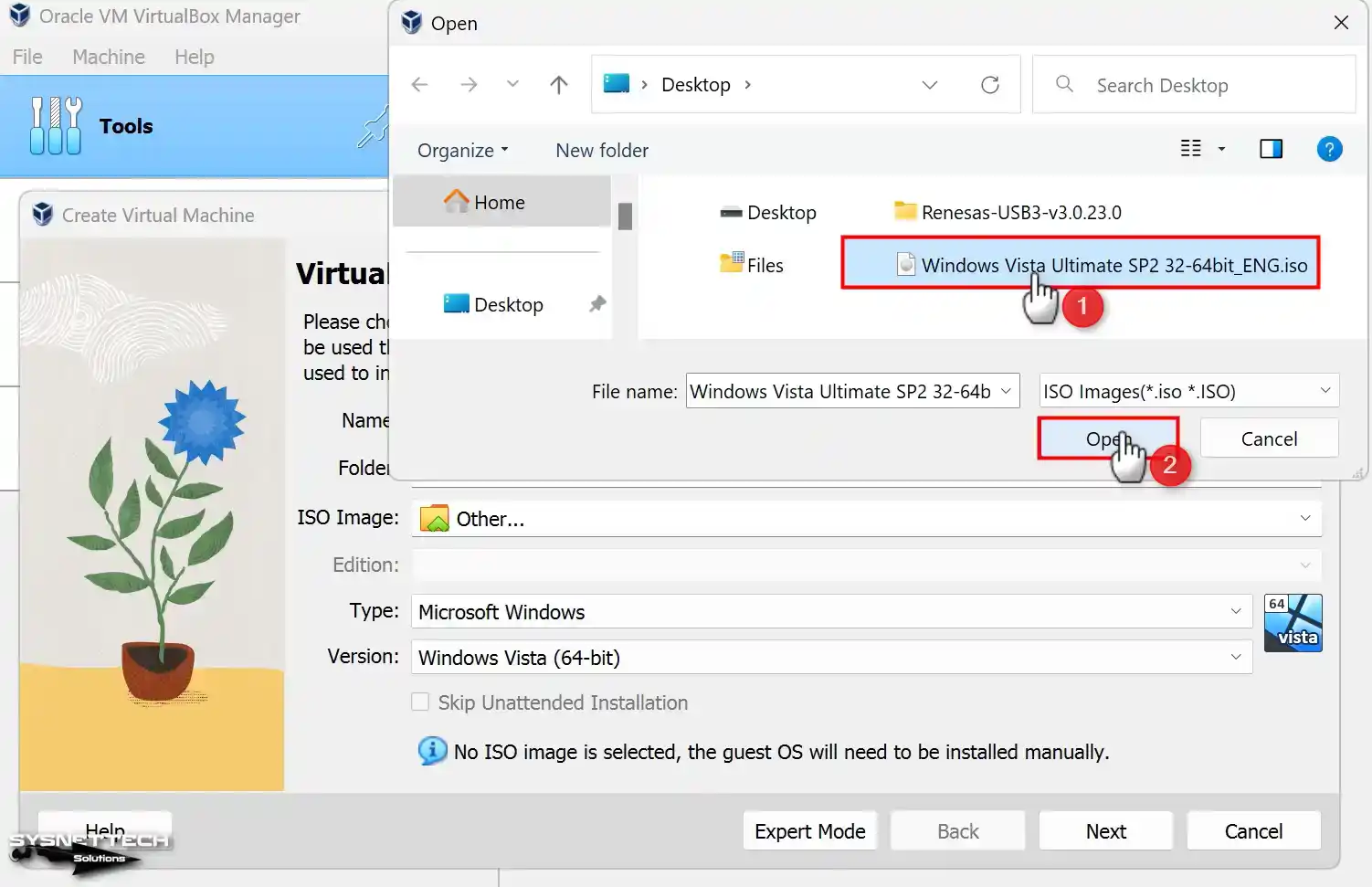 Adding a Windows Vista ISO File to a Virtual Machine