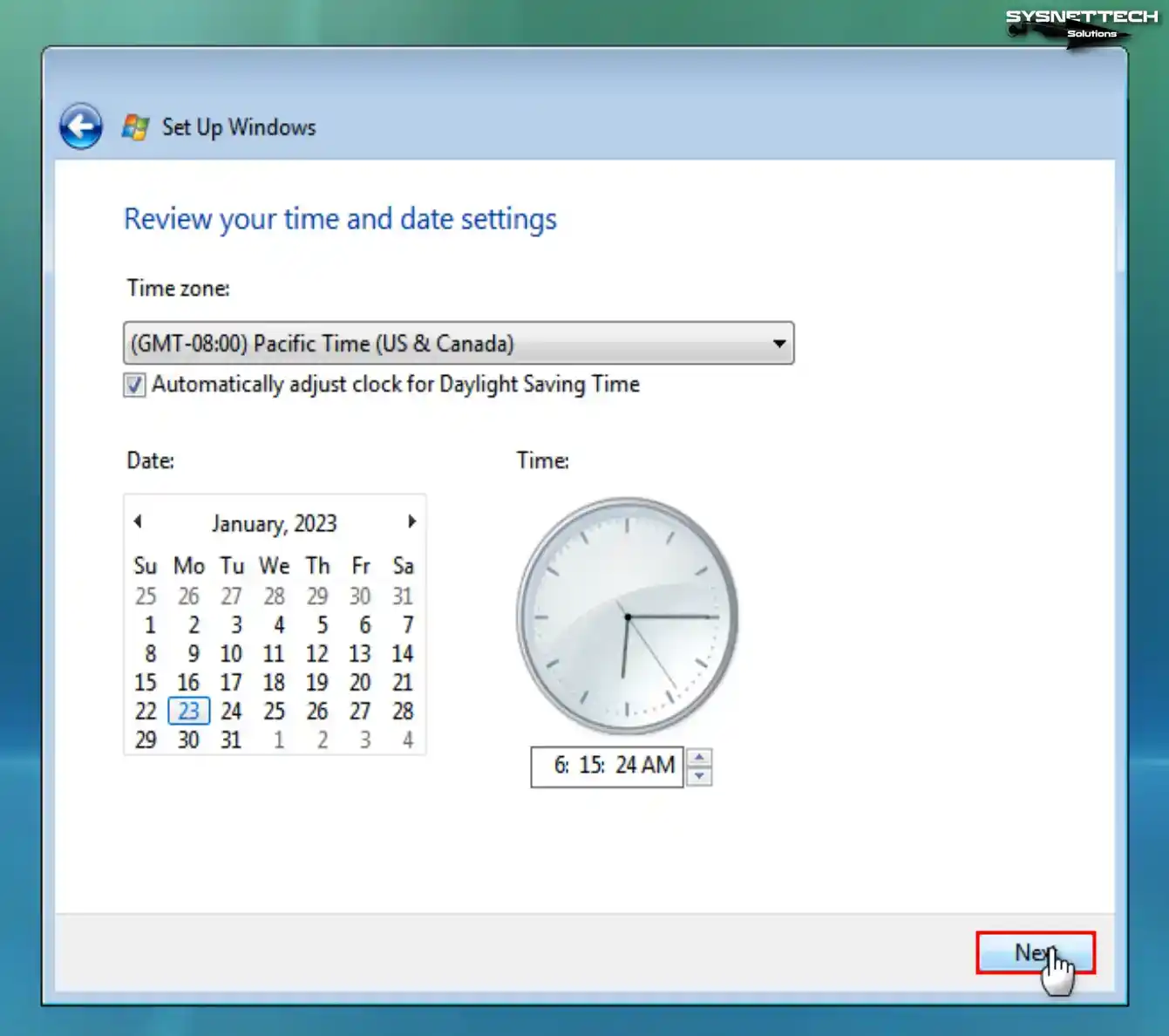 Time and Date Settings