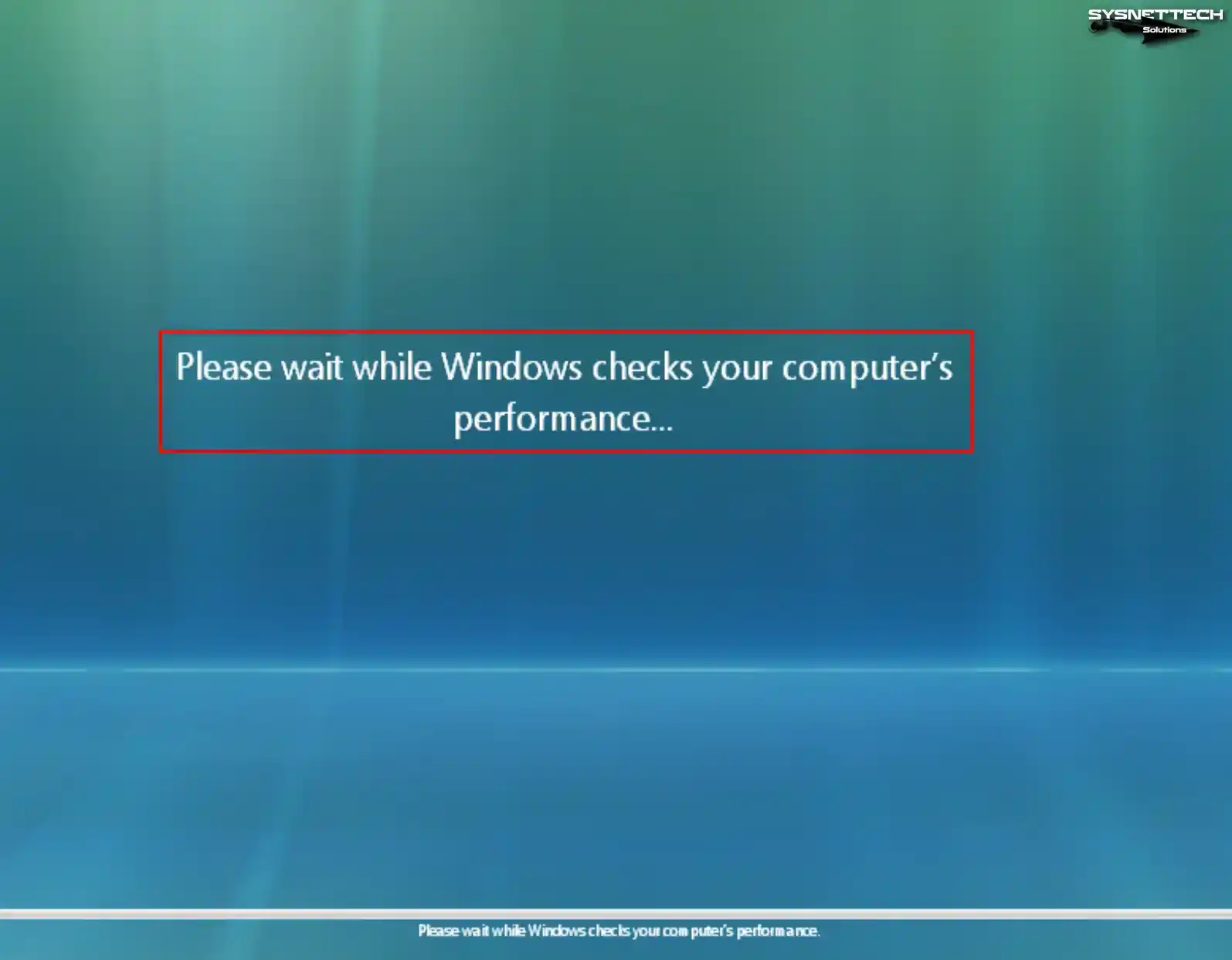 Wait While Windows Checks Your Computer's Performance