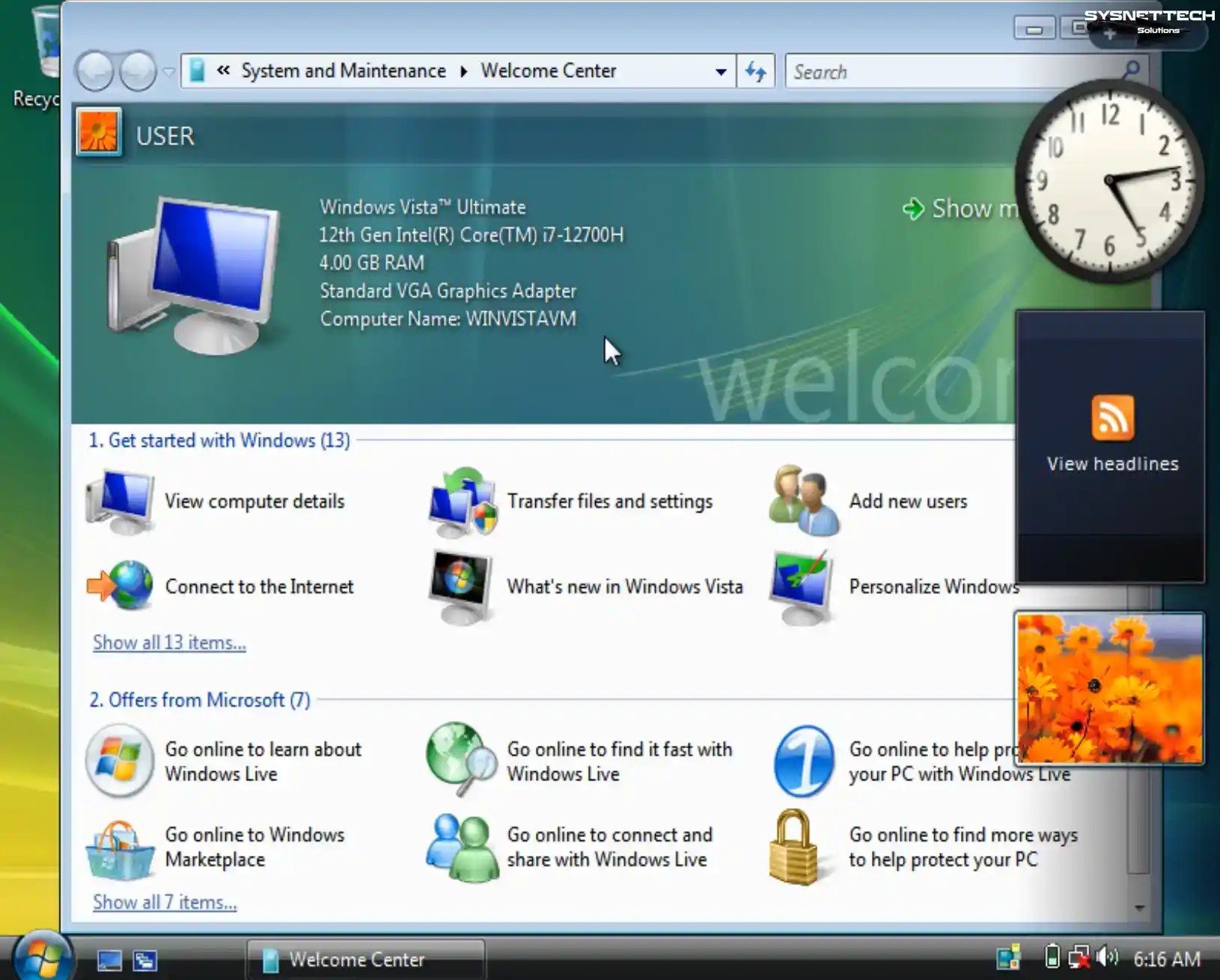 Viewing Windows Vista System Properties