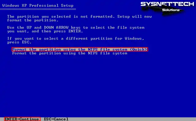 Sanal Diski NTFS Dosya Sistemi Kullanarak Biçimlendirme