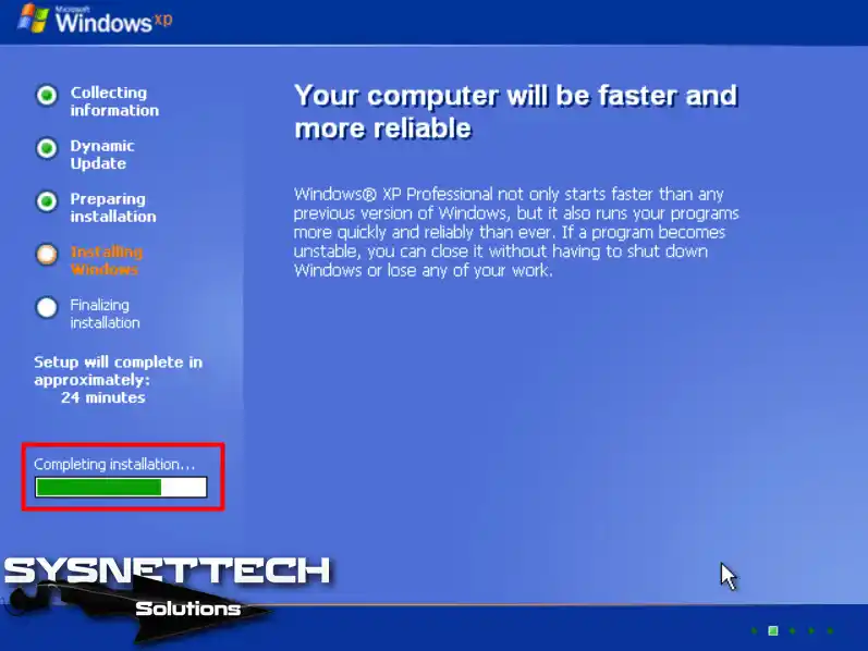 XP Kurulumunu Tamamlama