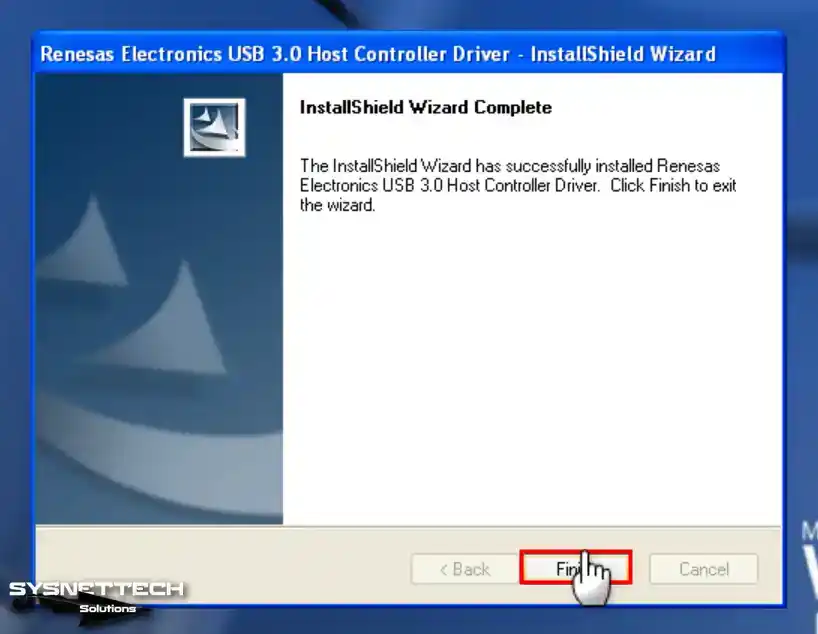 Closing the USB Driver Wizard