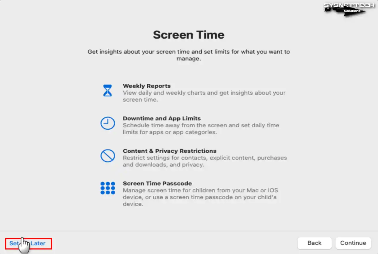 macOS Screen Time Settings