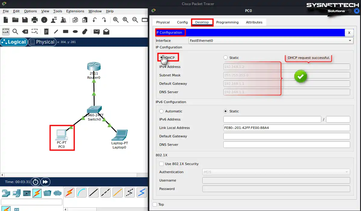 PC'de Otomatik IP Adresi Almak İçin DHCP Etkinleştirme
