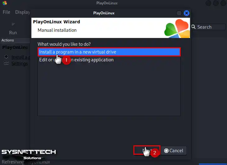 Install a Program on a New Virtual Drive