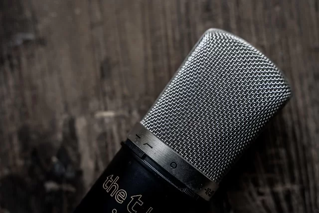 MP3 ses formatını temsil eden bir mikrofon görseli