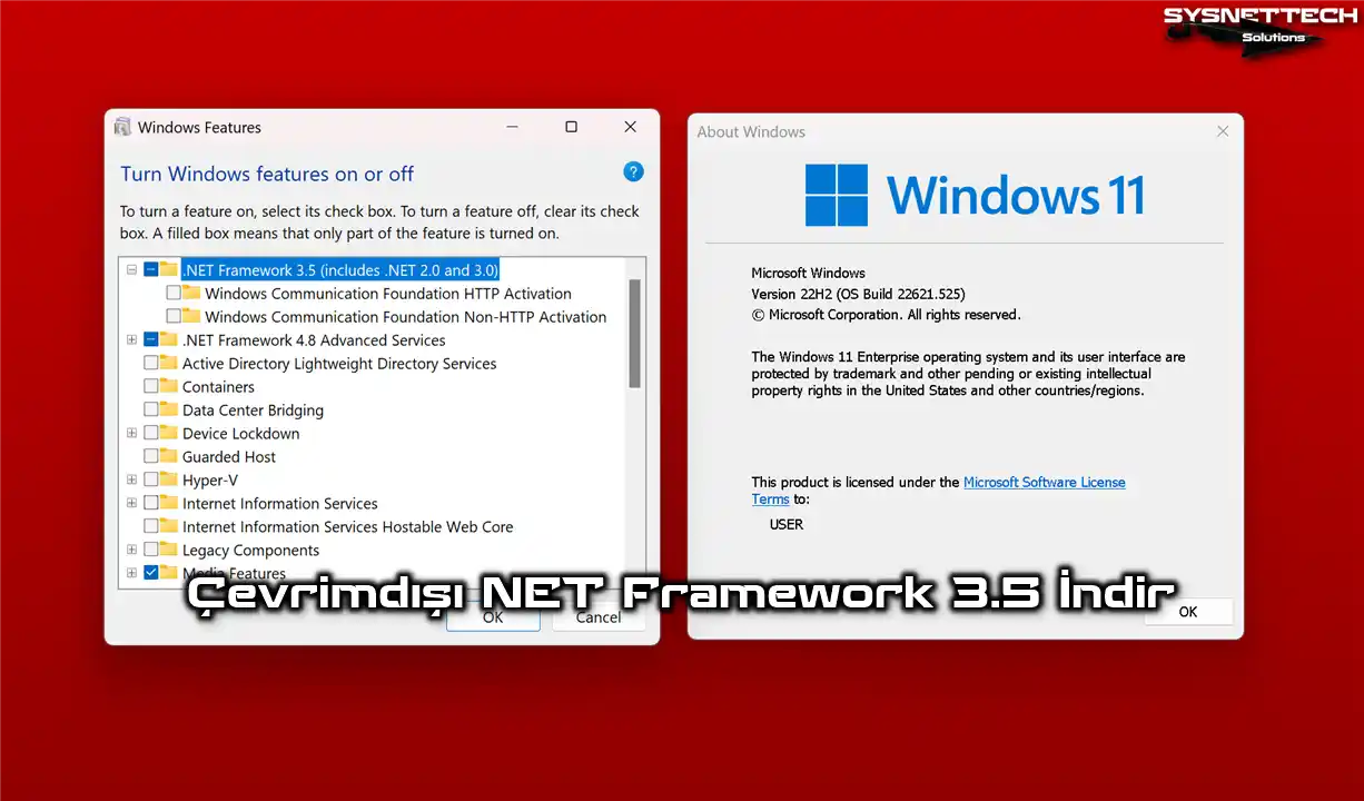 Windows 11, 10 ve 8 Üzerinde Çevrimdışı NET Framework 3.5 İndirme ve Kurulumu
