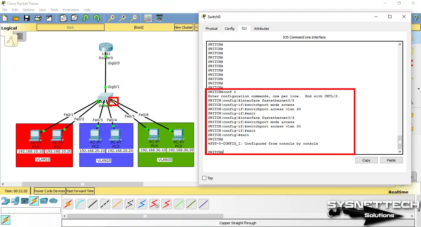 VLAN30'a Switch Portlarını Ekleme