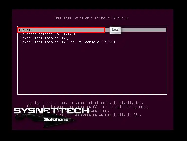 Ubuntu GRUB Menüsü