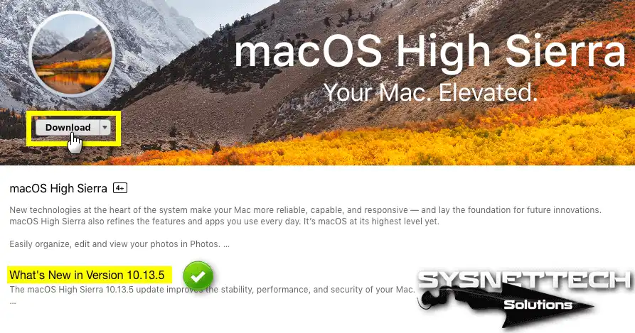 Apple Store Kullanarak macOS'un Yeni Sürümünü İndirme