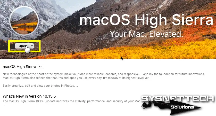 Store Üzerinde macOS'u Açma