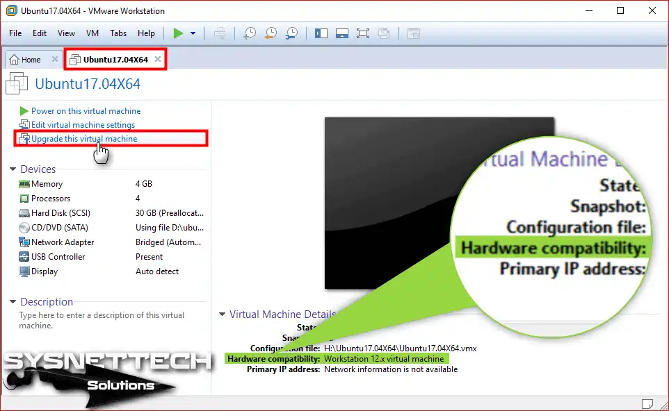 Upgrade this virtual machine