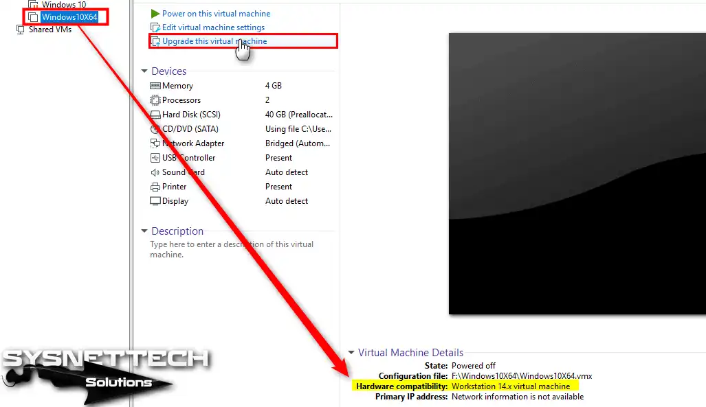 Upgrade this virtual machine