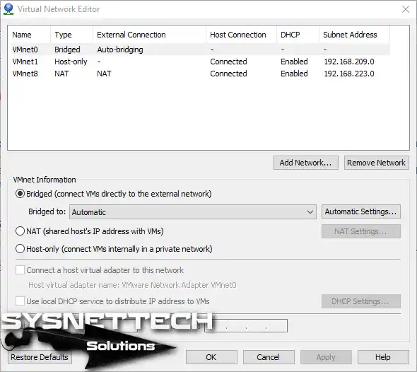 Virtual Network Editor