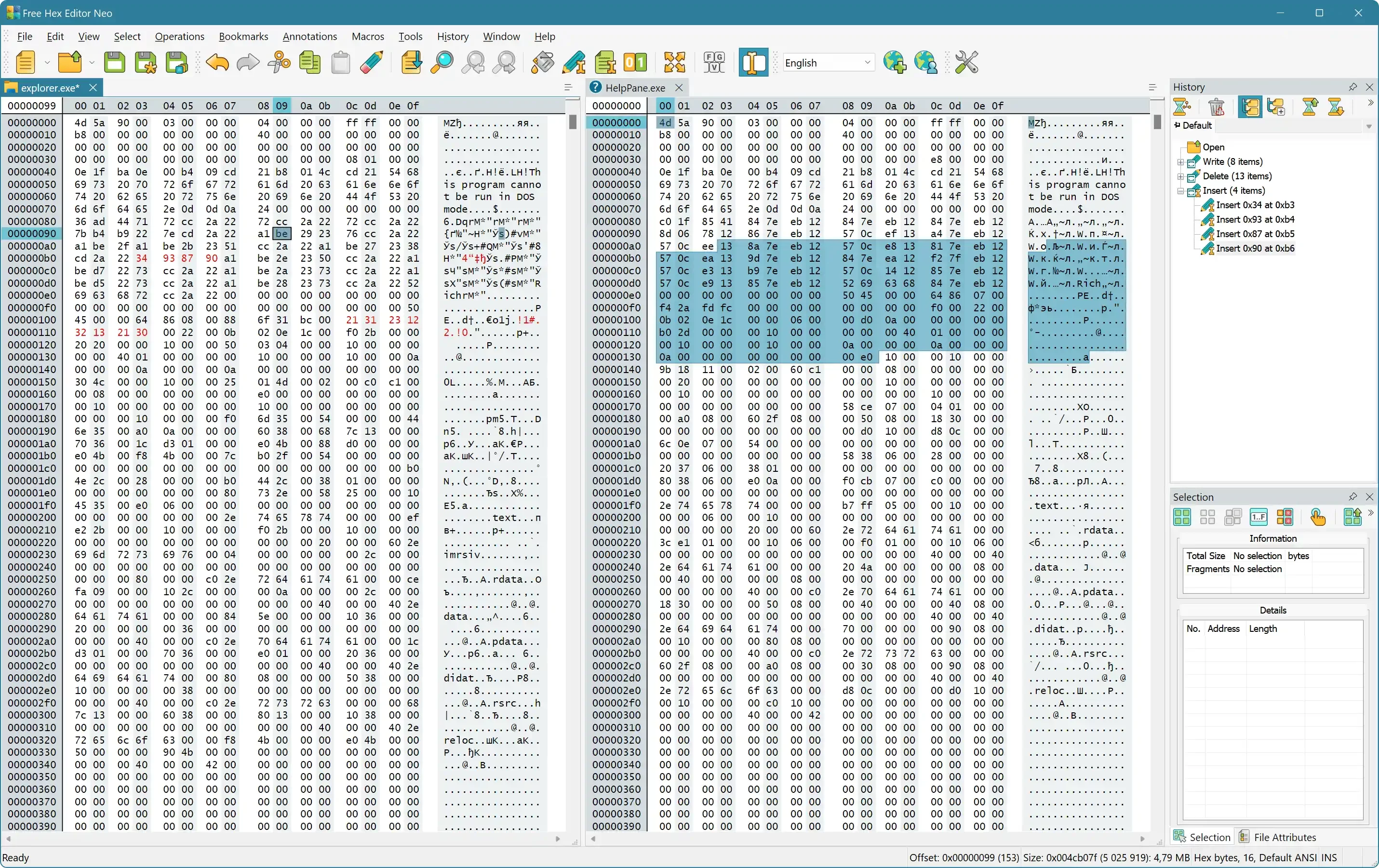 BMP formatı için Hex editör