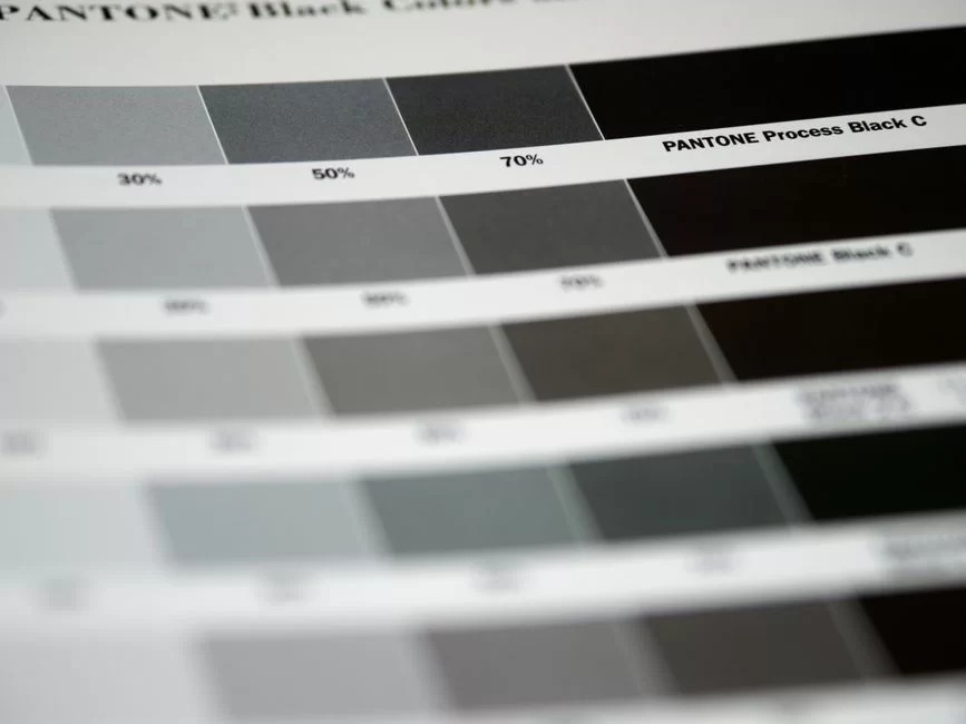CMYK colors of rich black ink used in printing