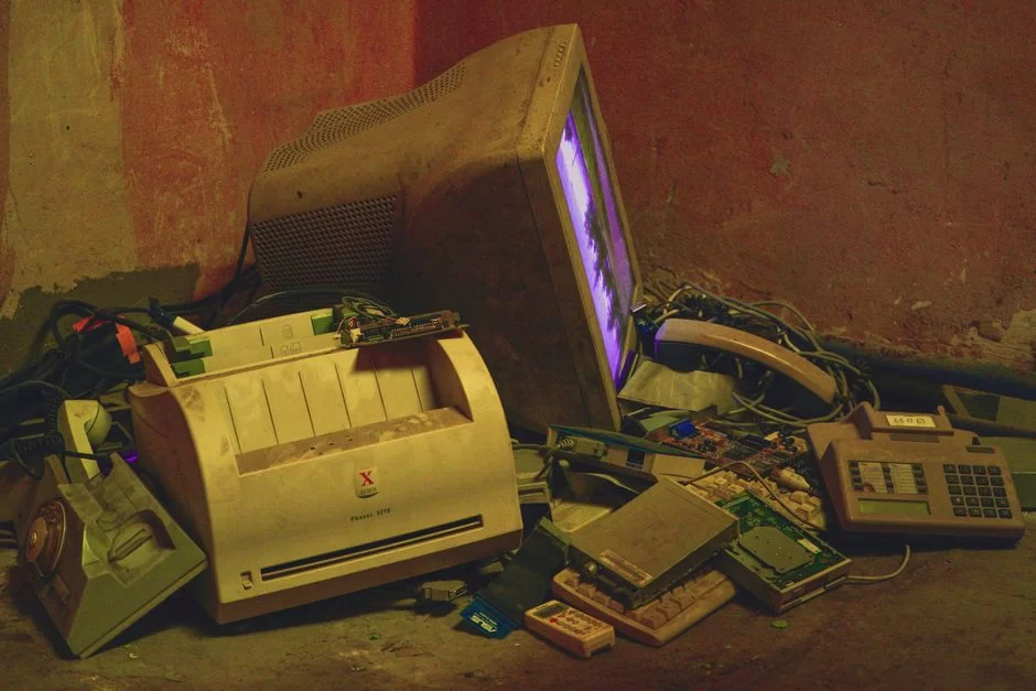 Image showing potential dangers inside a CRT monitor, like high voltage or radiation