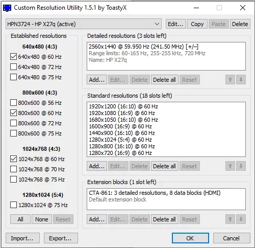 CRU (Custom Resolution Utility) software