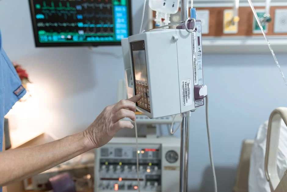 Image showing an old CRT monitor or equipment used in a medical or industrial setting