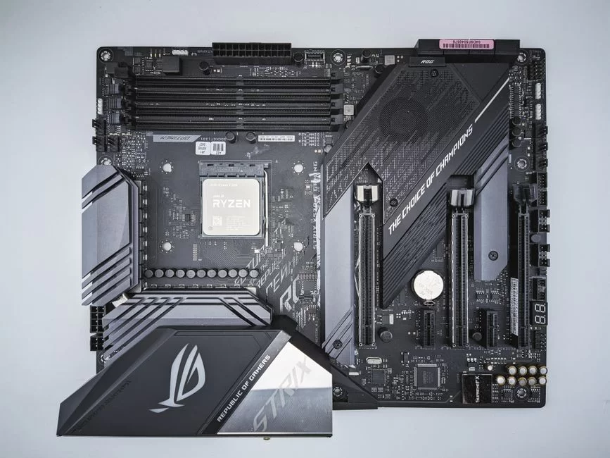 A motherboard with an AMD chipset