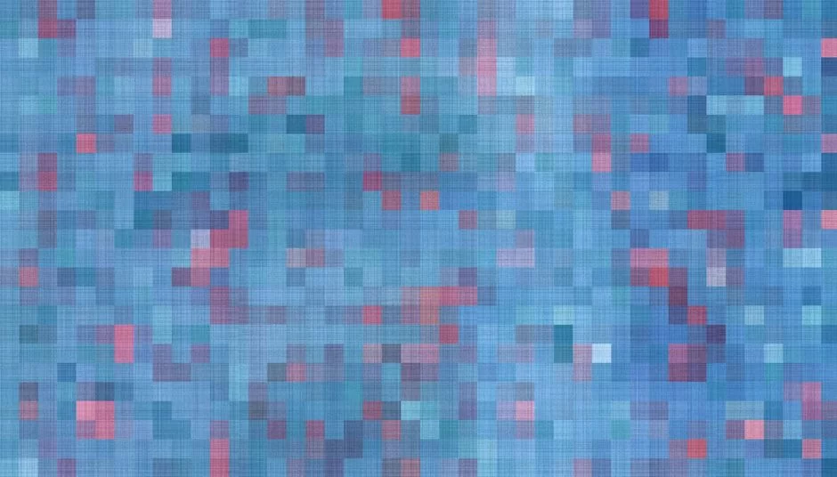 Close-up of a digital image showing pixel, resolution, and color depth