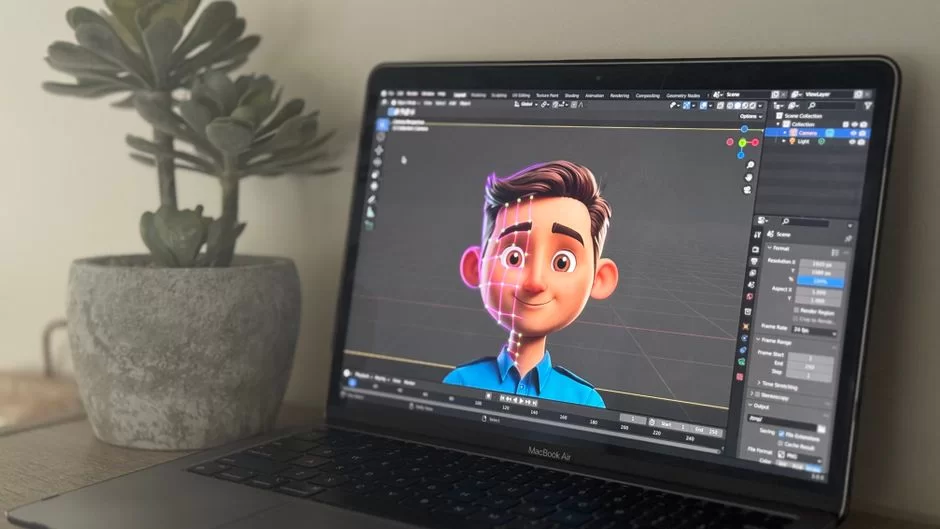 Software representing the GIF creation process on a computer screen