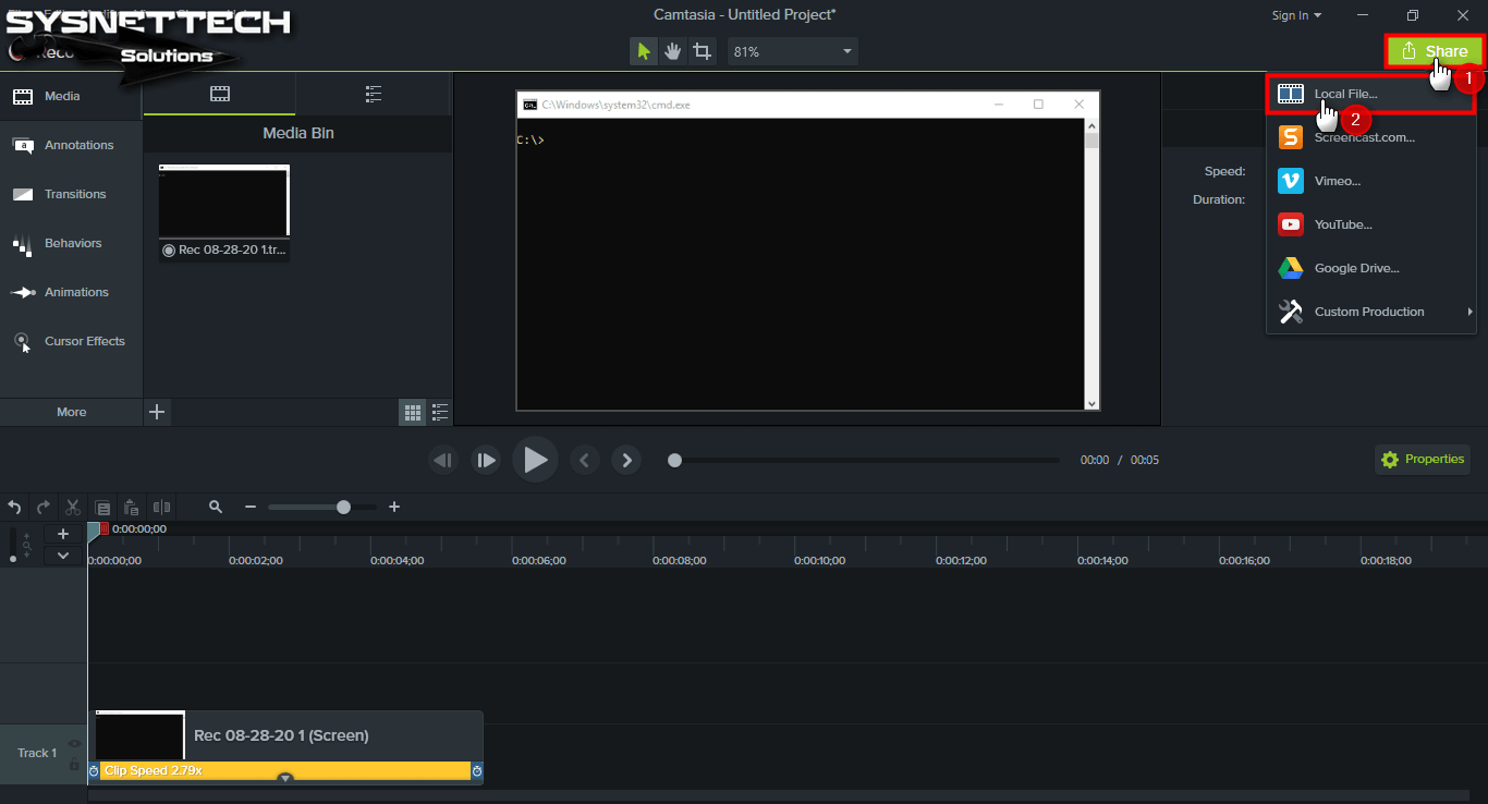 Convert Video with Camtasia