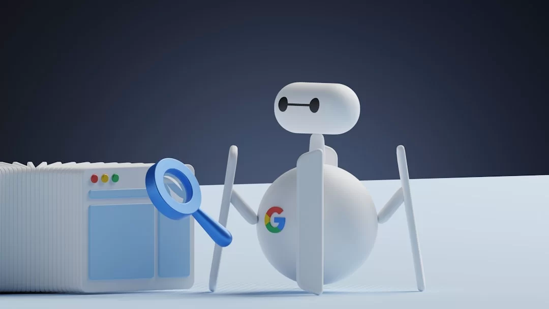 Googlebot crawling a website, showing browser window and network map