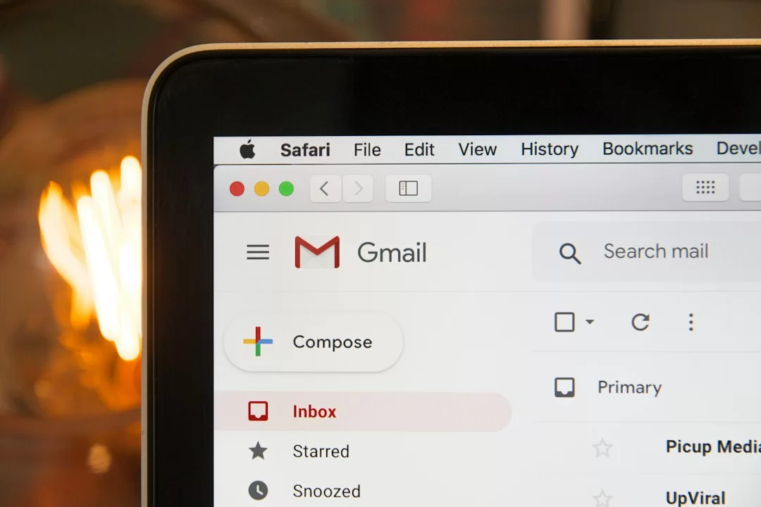 Gmail hesabını gösteren bir görüntü