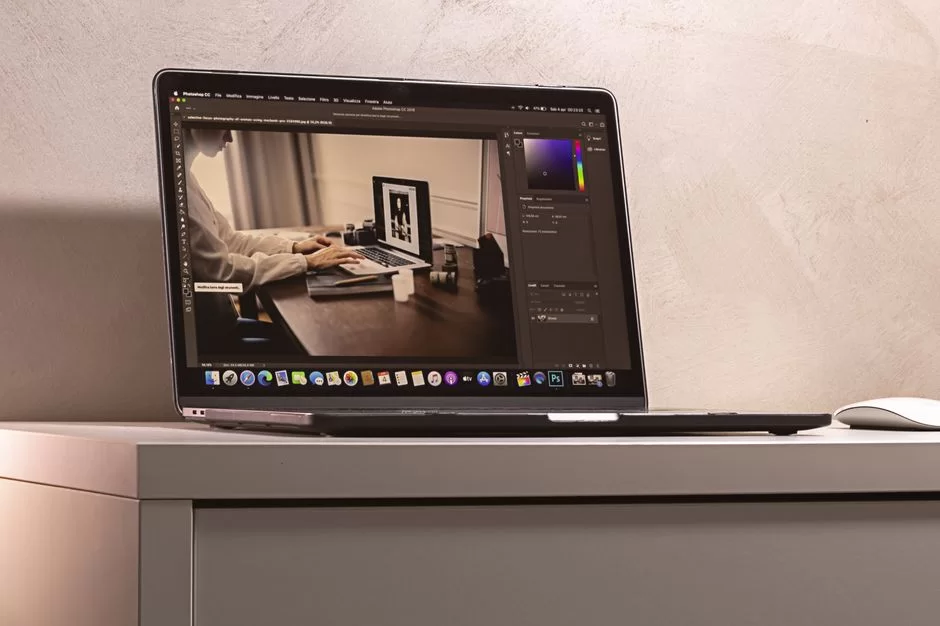 Computer and smartphone screen showing a JPEG file being opened
