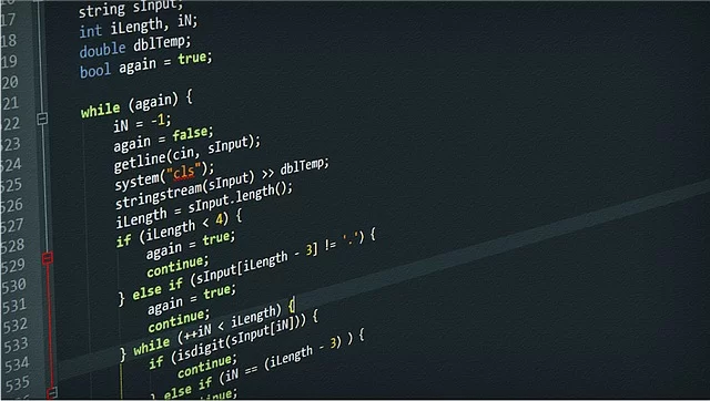 C++ ile yazılmış bir kod örneğinin ekran görüntüsü